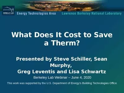 What Does It Cost to Save a Therm?