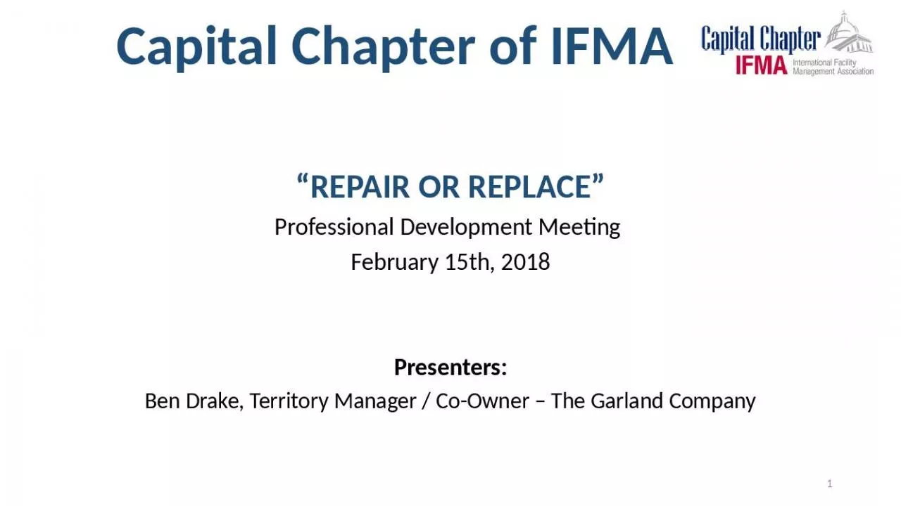 PPT-Capital Chapter of IFMA