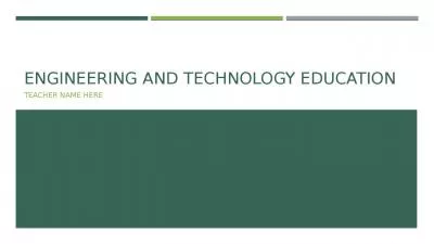 Engineering and Technology Education