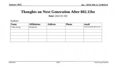 Thoughts on Next Generation After 802.11be