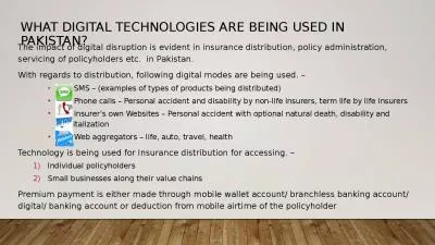 What digital technologies are being used in Pakistan?