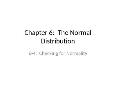 Chapter 6:  The Normal Distribution