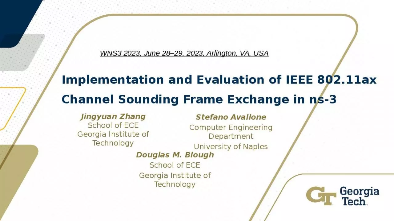 PPT-Implementation and Evaluation of IEEE 802.11ax Channel Sounding Frame Exchange in ns-3