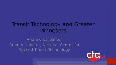 Transit Technology and Greater Minnesota