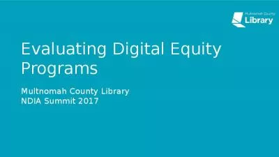 Evaluating Digital Equity Programs