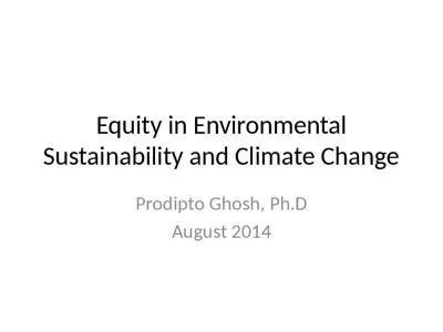 Equity in Environmental Sustainability and Climate Change