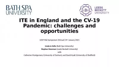 ITE in England and the CV-19 Pandemic: challenges and opportunities