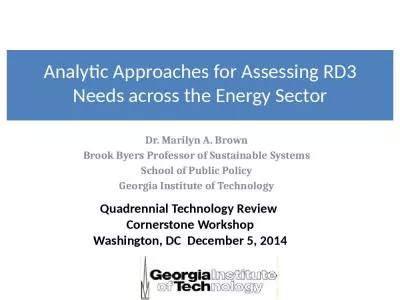 Analytic Approaches for Assessing RD3 Needs across the Energy Sector