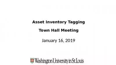 Asset Inventory Tagging Town Hall Meeting