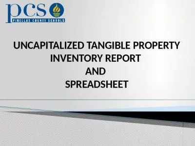 UNCAPITALIZED TANGIBLE PROPERTY INVENTORY REPORT  AND  SPREADSHEET