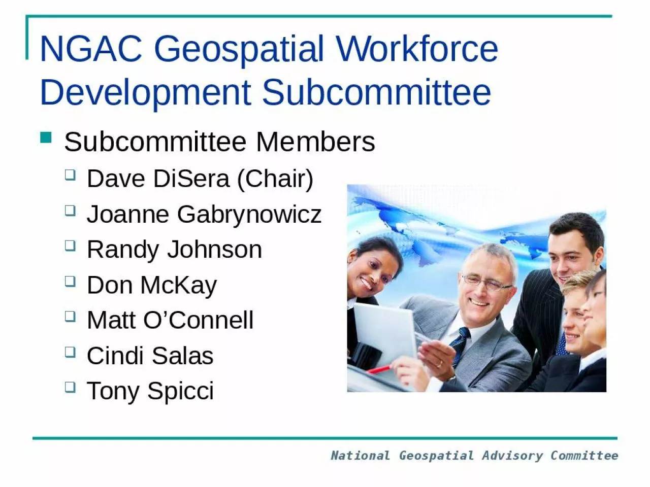 PPT-NGAC Geospatial Workforce Development Subcommittee