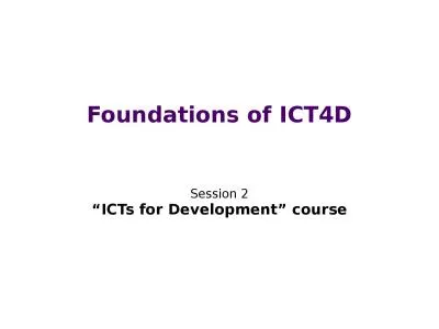 Foundations of ICT4D