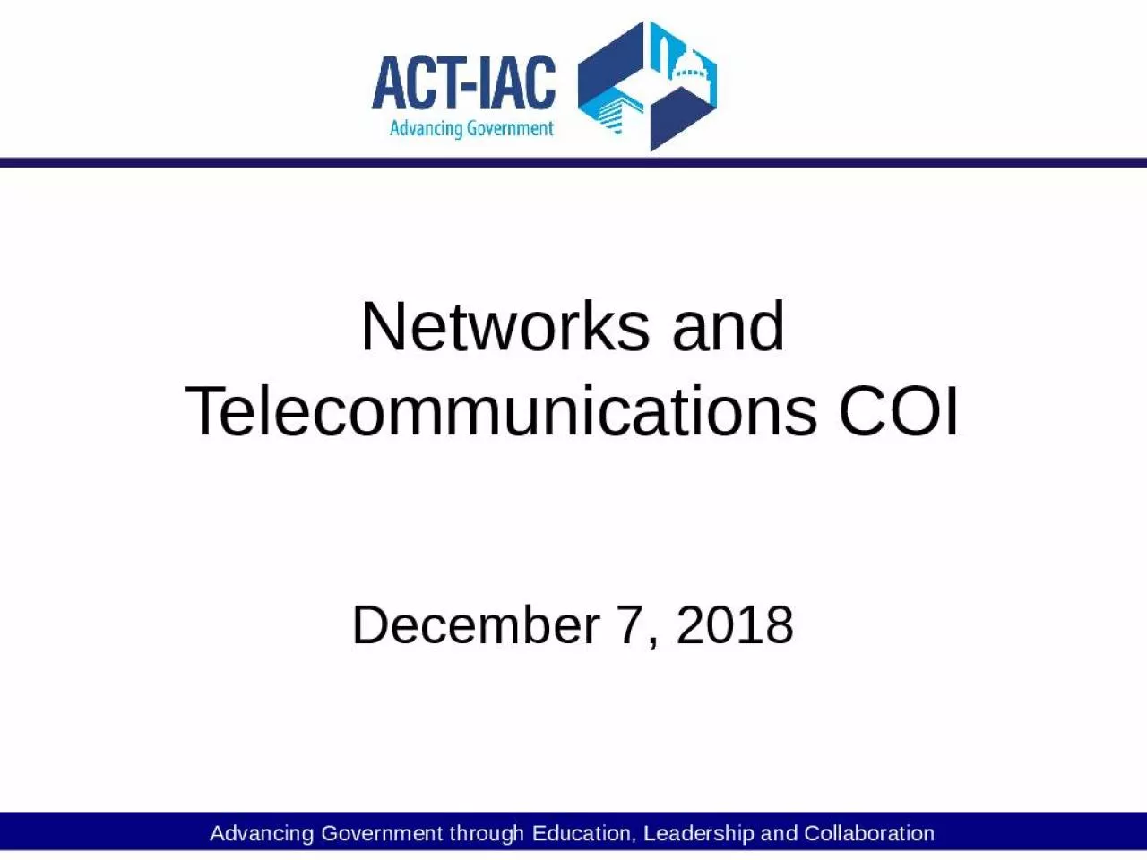 PPT-Networks and Telecommunications COI