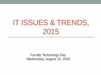 IT Issues & Trends, 2015