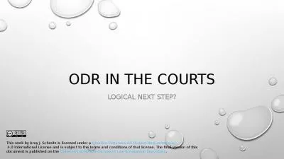 ODR in the Courts