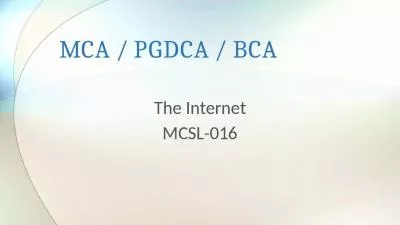 MCA / PGDCA / BCA