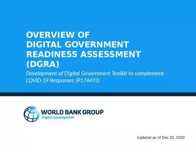 Overview of  Digital government readiness assessment (DGRA)