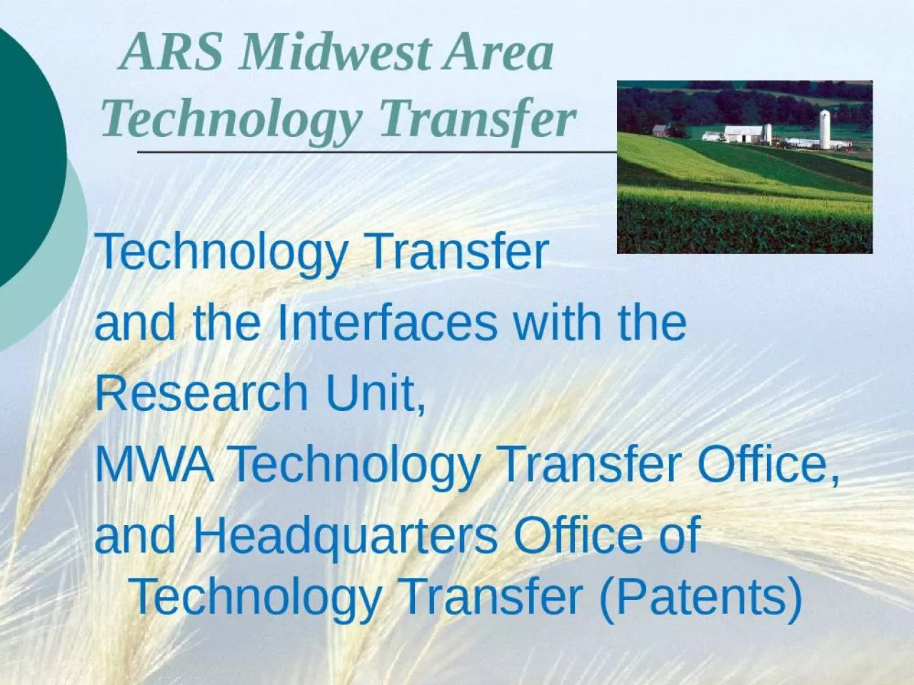 PPT-ARS Midwest Area Technology Transfer