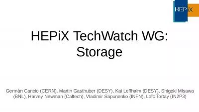 HEPiX TechWatch WG: Storage