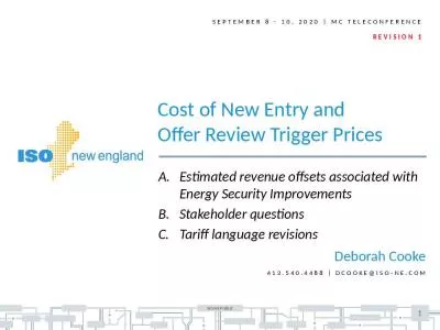 E&AS revenue offsets will account for  (future) market conditions in CCP16