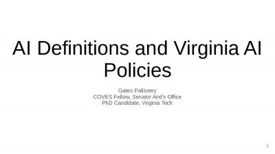 AI Definitions and Virginia AI Policies