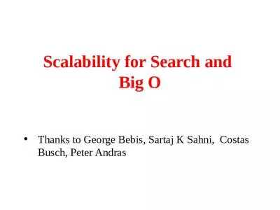 Scalability for Search and  Big O