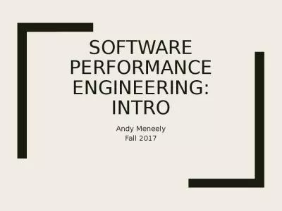 Software Performance Engineering: Intro