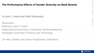 The Performance Effects of Gender Diversity on Bank Boards