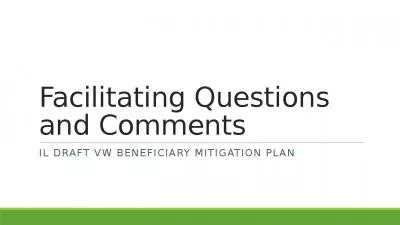 Facilitating Questions and Comments