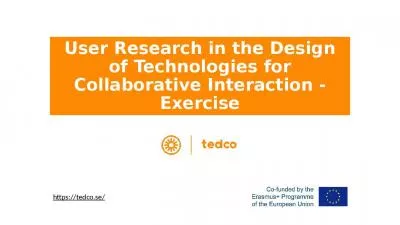 User Research in the Design of Technologies for Collaborative Interaction - Exercise