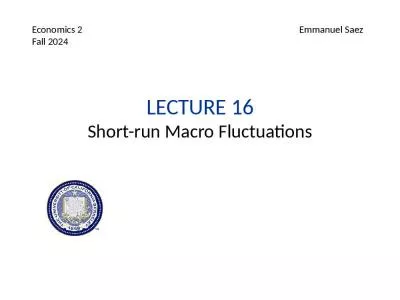 Lecture 16 Short-run Macro Fluctuations