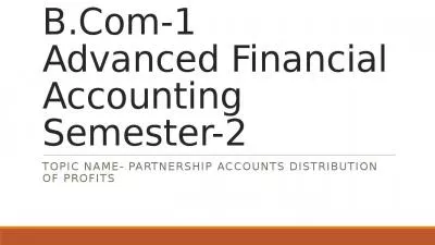 B.Com-1 Advanced Financial Accounting Semester-2