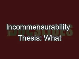 Incommensurability Thesis: What’s the Argument
