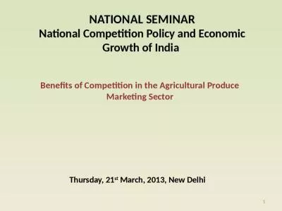 Benefits of Competition in the Agricultural Produce Marketing Sector