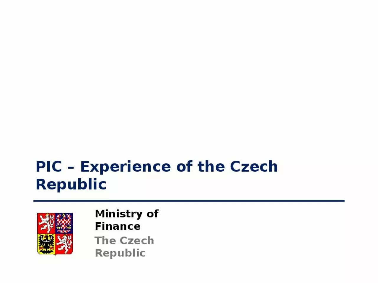 PPT-PIC Experience of the Czech Republic