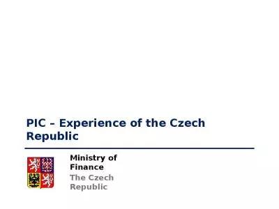 PIC   Experience of the Czech Republic