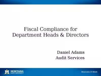 Fiscal Compliance for Department Heads & Directors