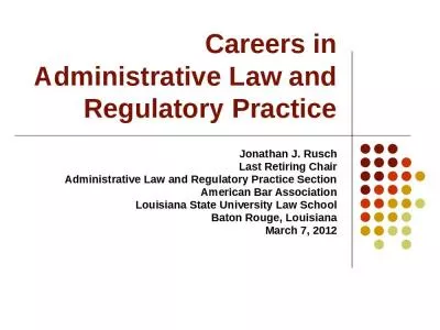 Careers in Administrative Law and Regulatory Practice