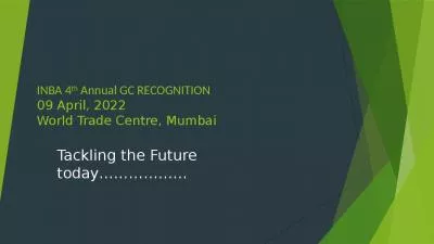 INBA 4th Annual GC RECOGNITION 09 April, 2022 World Trade Centre, Mumbai