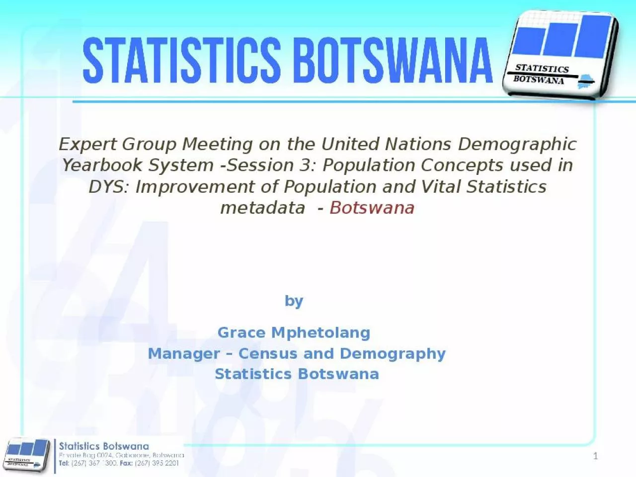 PPT-Expert Group Meeting on the United Nations Demographic Yearbook System -Session 3: Population