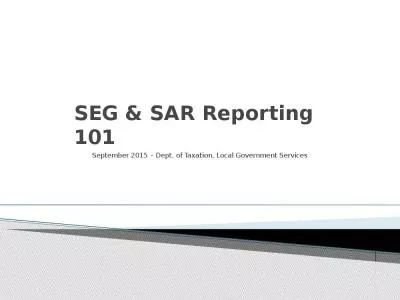 SEG & SAR Reporting 101