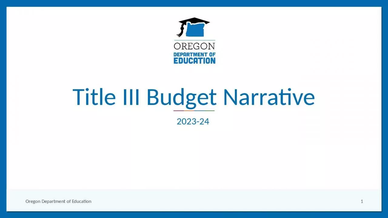 PPT-Title III Budget Narrative