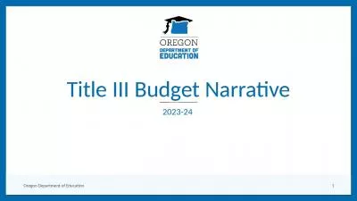 Title III Budget Narrative