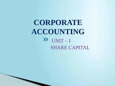 CORPORATE ACCOUNTING