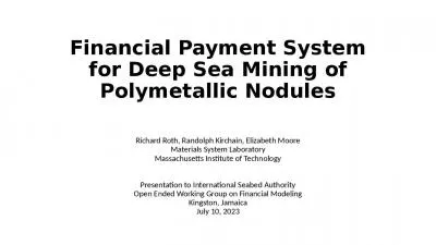 Financial Payment System for Deep Sea Mining of Polymetallic Nodules