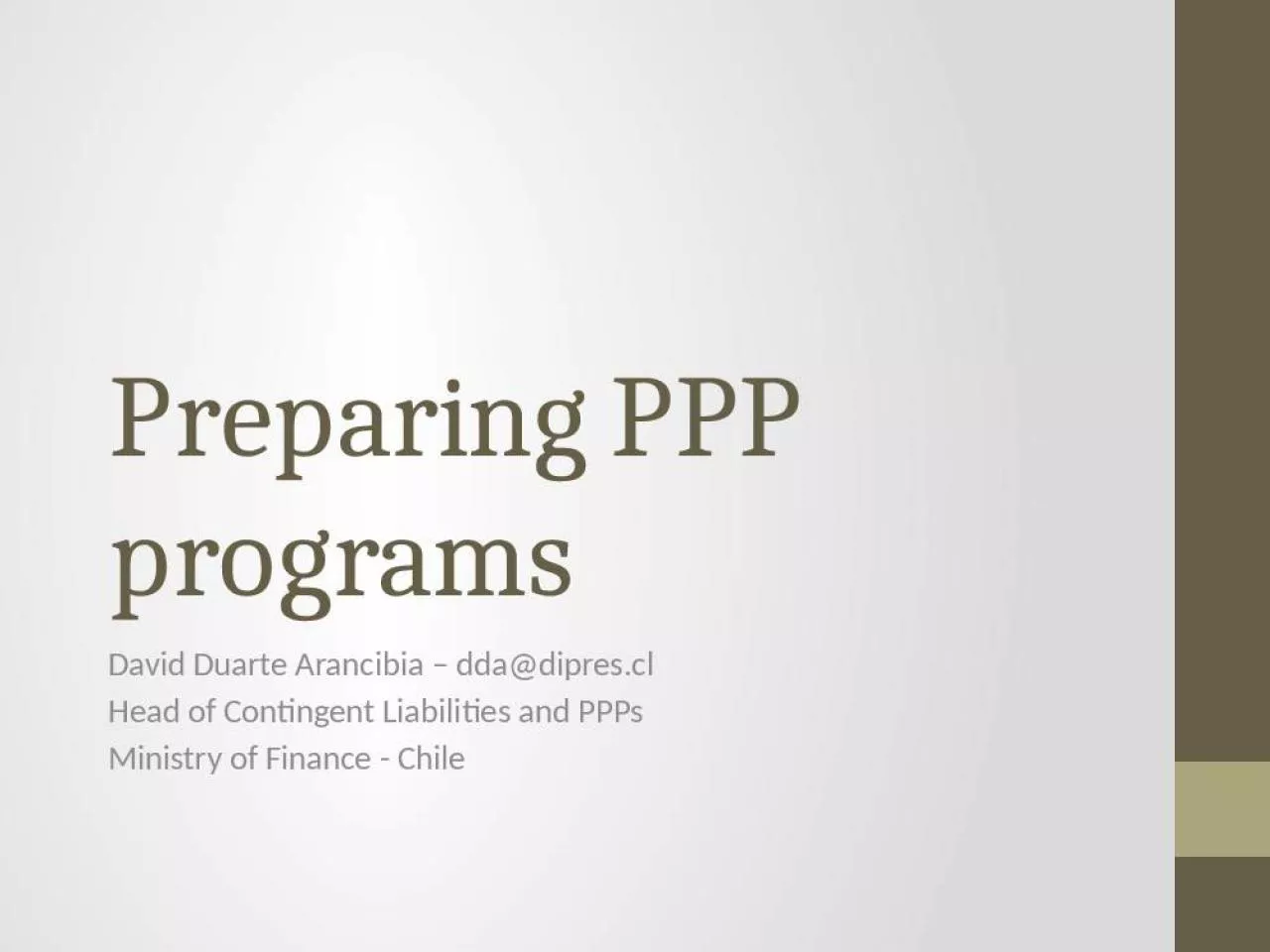 PPT-Preparing PPP programs