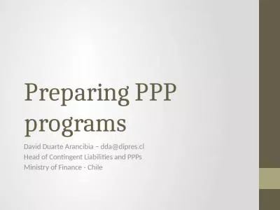 Preparing PPP programs