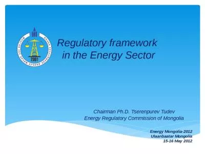 Regulatory framework  in the Energy Sector