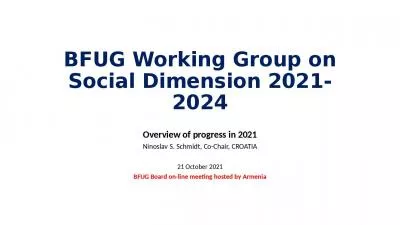 BFUG Working Group on Social Dimension 2021-2024