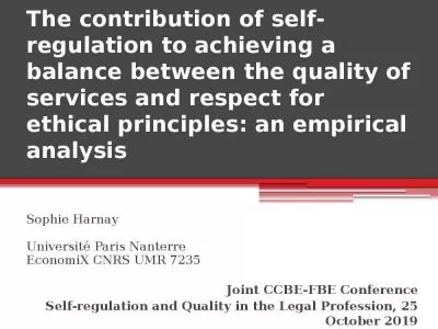 The contribution of self-regulation to achieving a balance between the quality of services